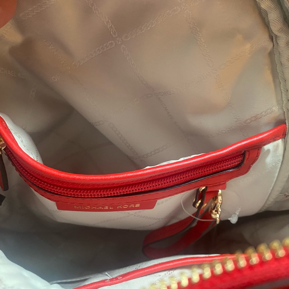 NWOT Michael Kors Rhea Studded backpack Bright Red - Picture 6 of 15